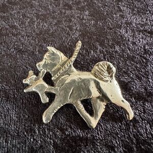 Silver Dog Brooch/ Pendant